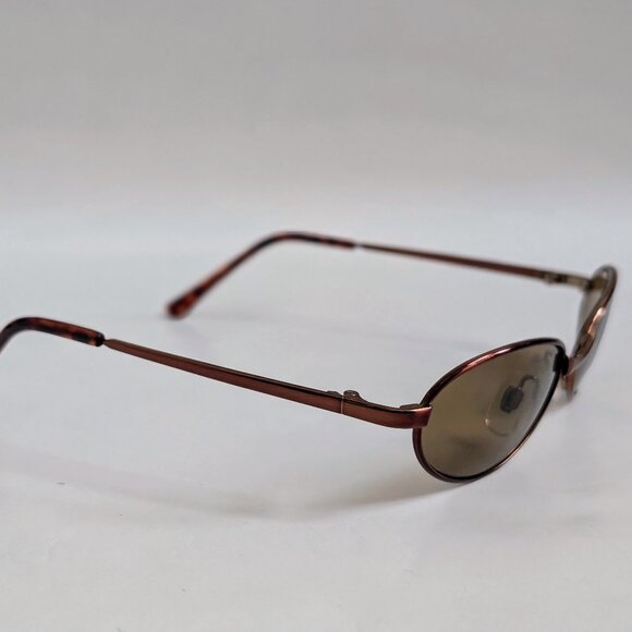 NWT Vintage 90's Small Oval Metal Sport Sunglasses (S. Brown) - Picture 2 of 5